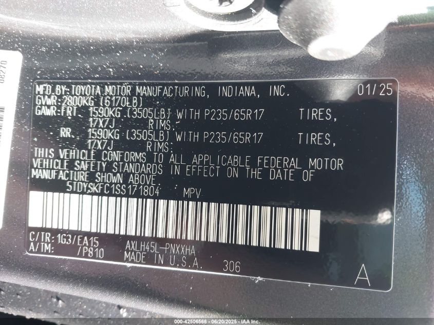 2025 Toyota Sienna - 5TDYSKFC1SS171804