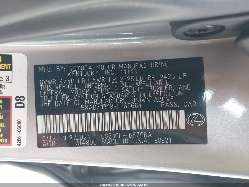 2024 Lexus ES 350 - 58ADZ1B18RU169664