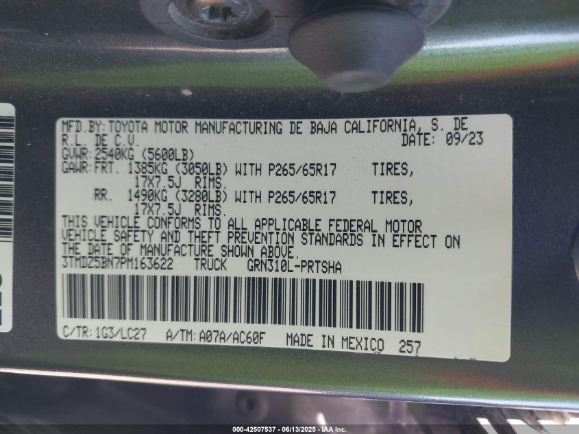 2023 Toyota Tacoma - 3TMDZ5BN7PM163622