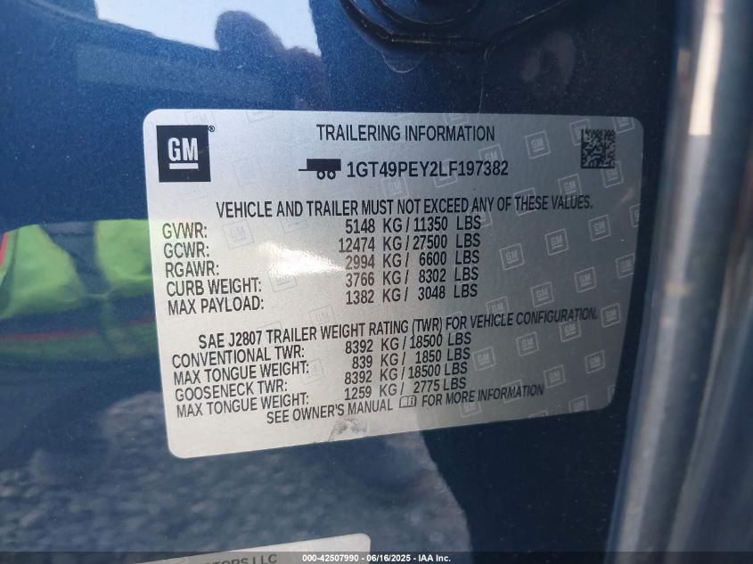 2020 GMC Sierra - 1GT49PEY2LF197382