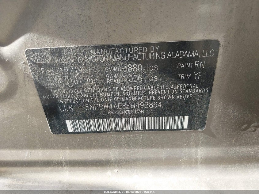 2014 HYUNDAI ELANTRA SE - 5NPDH4AE8EH492864