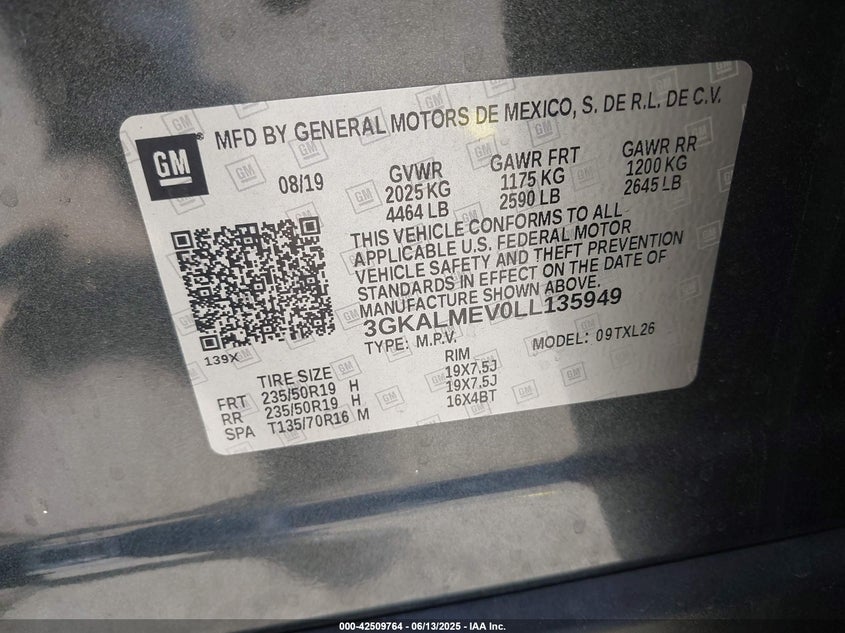 2020 GMC TERRAIN FWD SLE - 3GKALMEV0LL135949