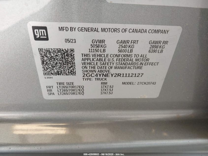 2024 Chevrolet Silverado 2500 - 2GC4YNEY2R1112127