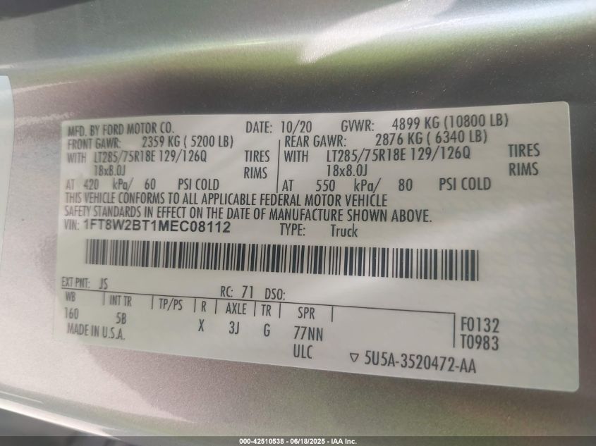 2021 Ford F-250 - 1FT8W2BT1MEC08112