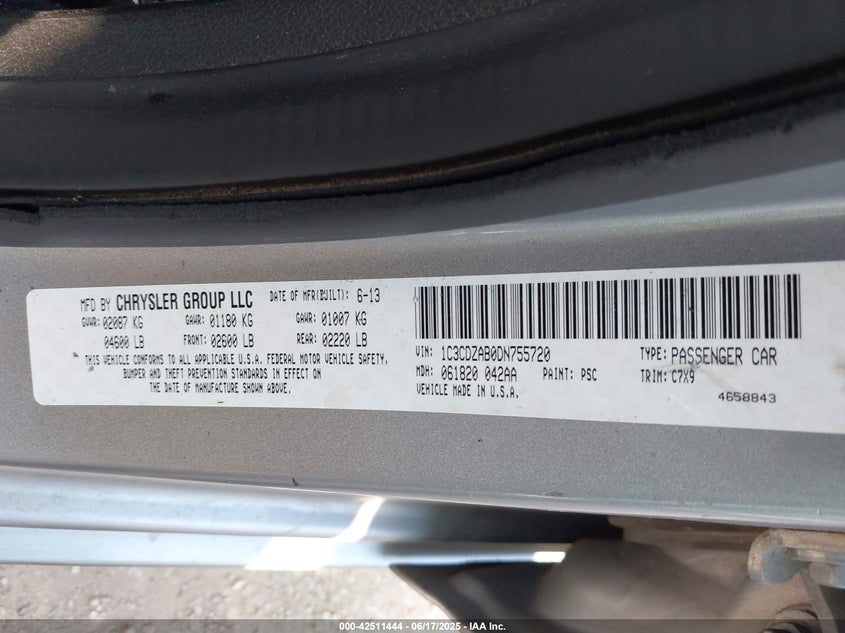 2013 DODGE AVENGER SE - 1C3CDZAB0DN755720