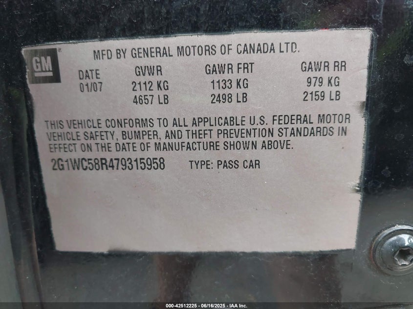 2010 CHEVROLET IMPALA VIN: 2G1WB5EN2A1197466