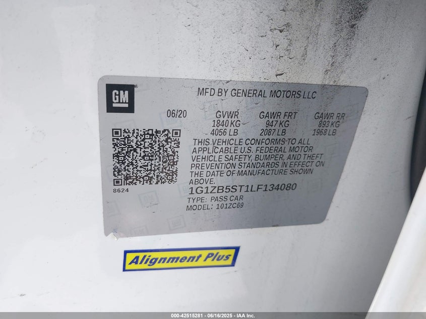 2020 CHEVROLET MALIBU FWD LS - 1G1ZB5ST1LF134080