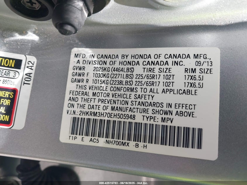 2014 HONDA CR-V EX-L - 2HKRM3H70EH505948
