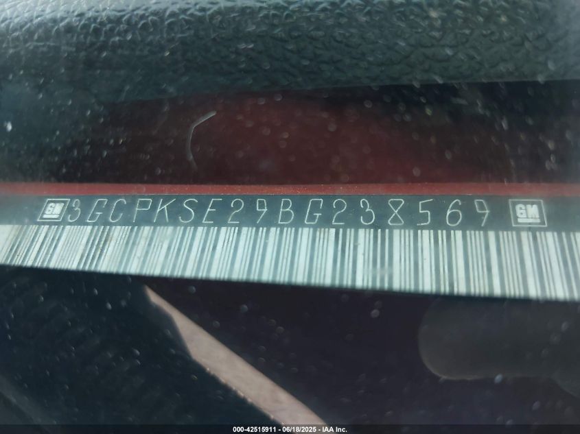 2011 Chevrolet Silverado K1500 Lt VIN: 3GCPKSE29BG238569 Lot: 42515911