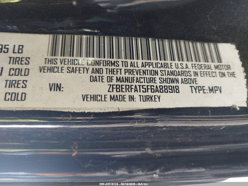 2015 RAM PROMASTER CITY TRADESMAN - ZFBERFAT5F6A88918