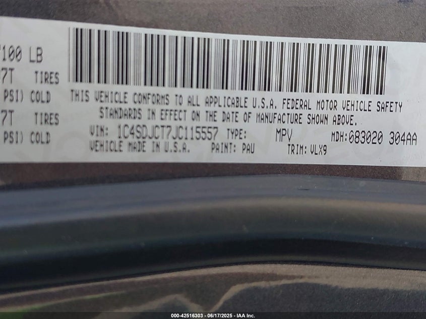 2018 DODGE DURANGO R/T AWD - 1C4SDJCT7JC115557