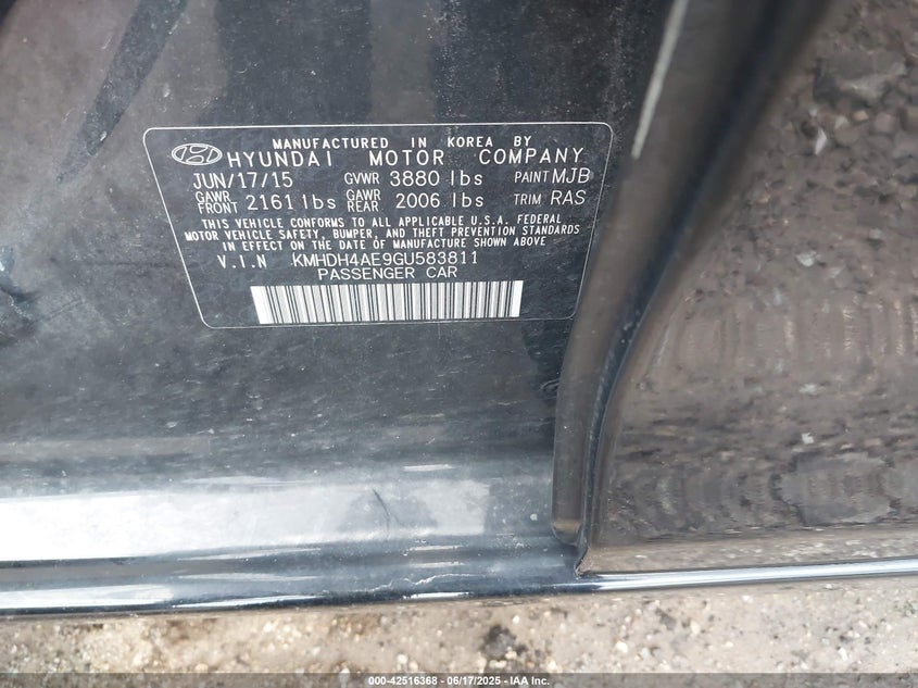 2016 HYUNDAI ELANTRA SE - KMHDH4AE9GU583811