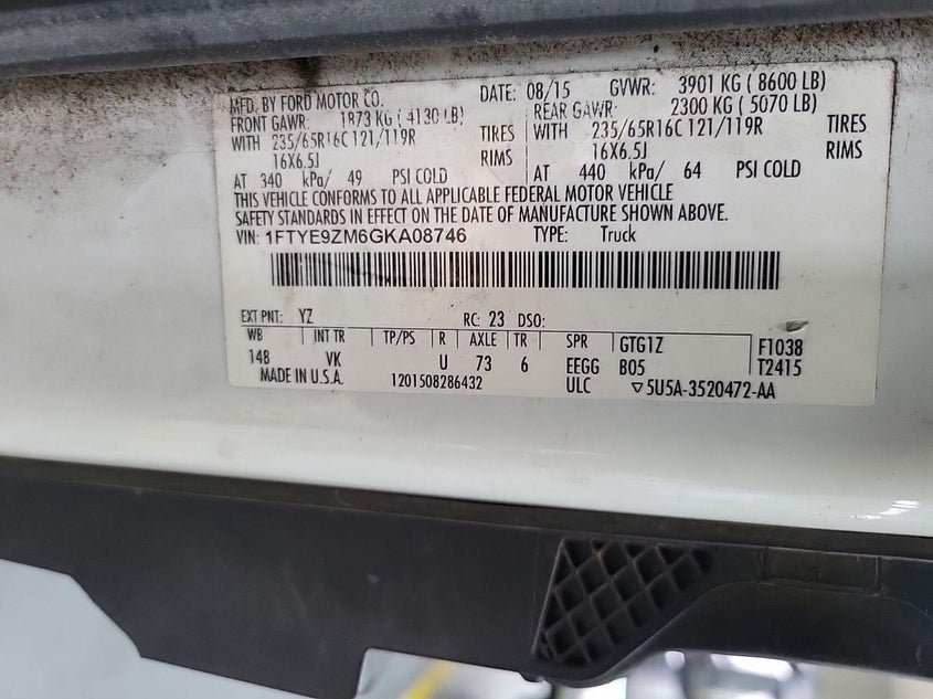 2016 FORD TRANSIT T-150 - 1FTYE9ZM6GKA08746