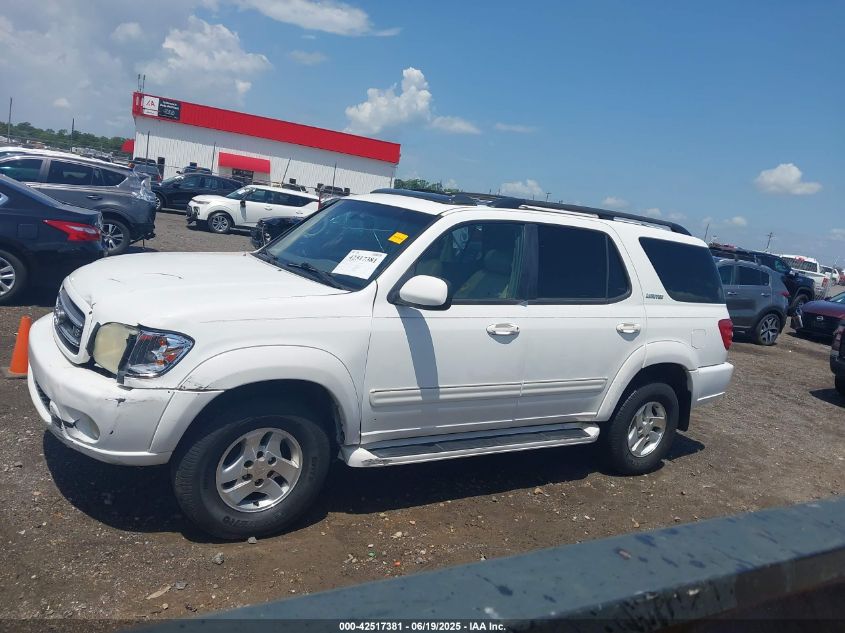 2001 Toyota Sequoia Limited V8 VIN: 5TDZT38A81S032609 Lot: 42517381