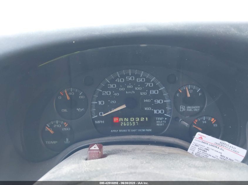 2001 GMC Savana Standard VIN: 1GTHG35R511226828 Lot: 42518292