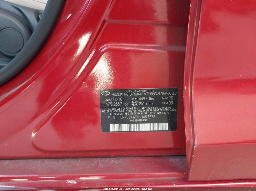 2017 HYUNDAI SONATA SE - 5NPE24AF1HH463273