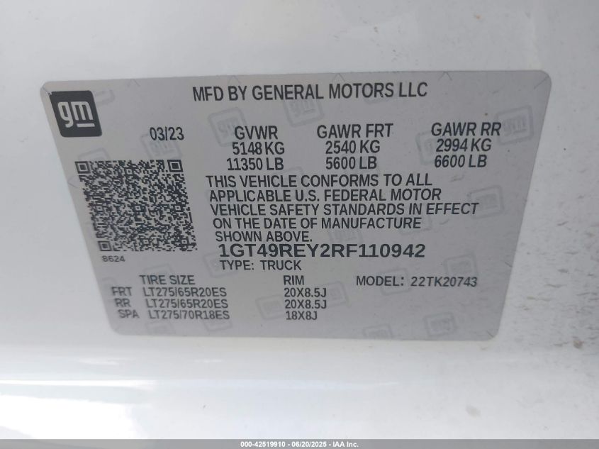 2024 GMC Sierra - 1GT49REY2RF110942