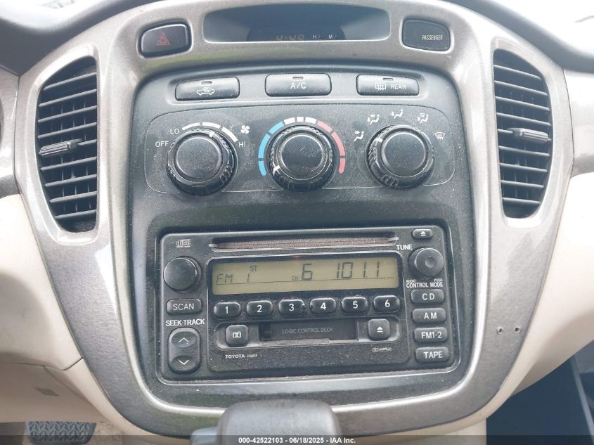 2003 Toyota Highlander V6 VIN: JTEGF21AX30109629 Lot: 42522103