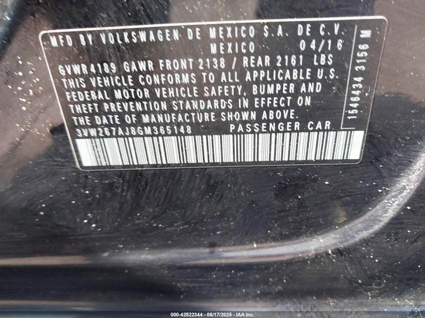 2016 VOLKSWAGEN JETTA 1.4T S - 3VW267AJ8GM365148