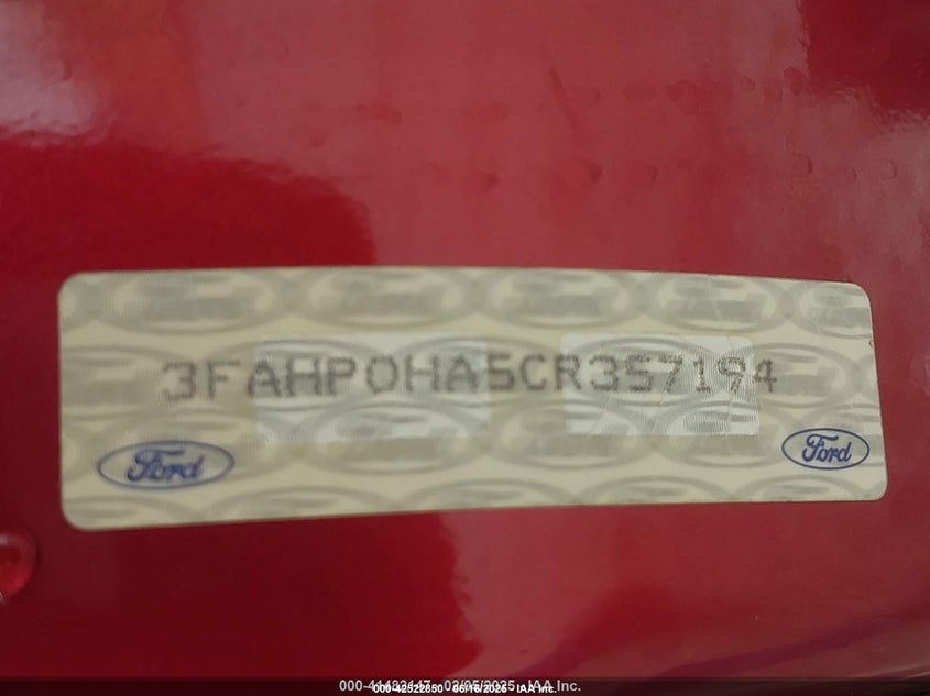 2012 Ford Fusion Se VIN: 3FAHP0HA5CR357194 Lot: 42522850