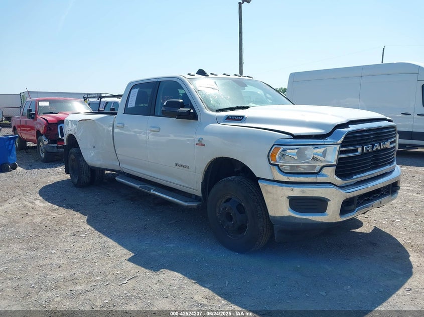 2020 Ram 3500 Big Horn 4X4 8' Box white truck diesel 3C63RRHL0LG117171 photo #1