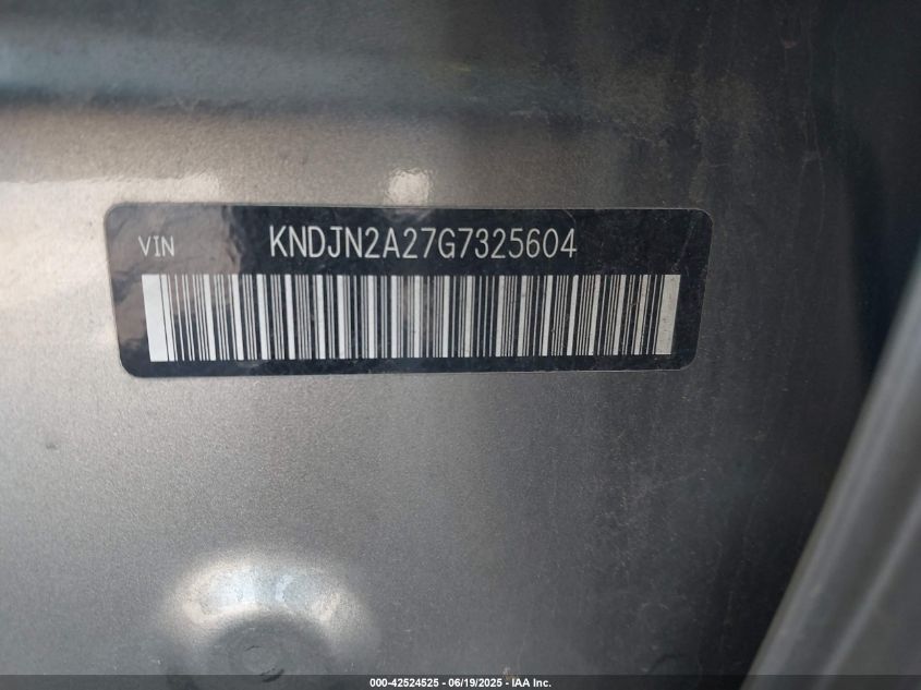 2016 Kia Soul VIN: KNDJN2A27G7325604 Lot: 42524525