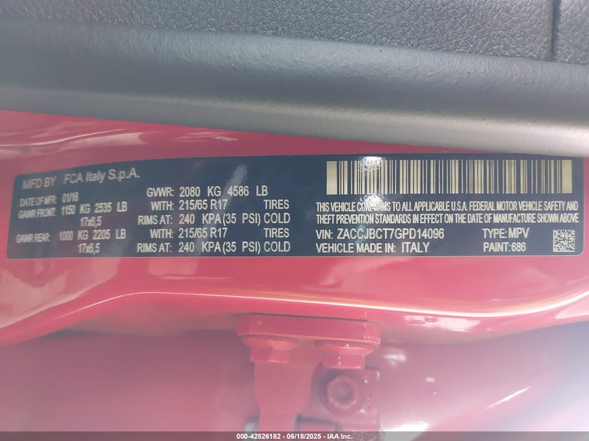 2016 JEEP RENEGADE TRAILHAWK - ZACCJBCT7GPD14096