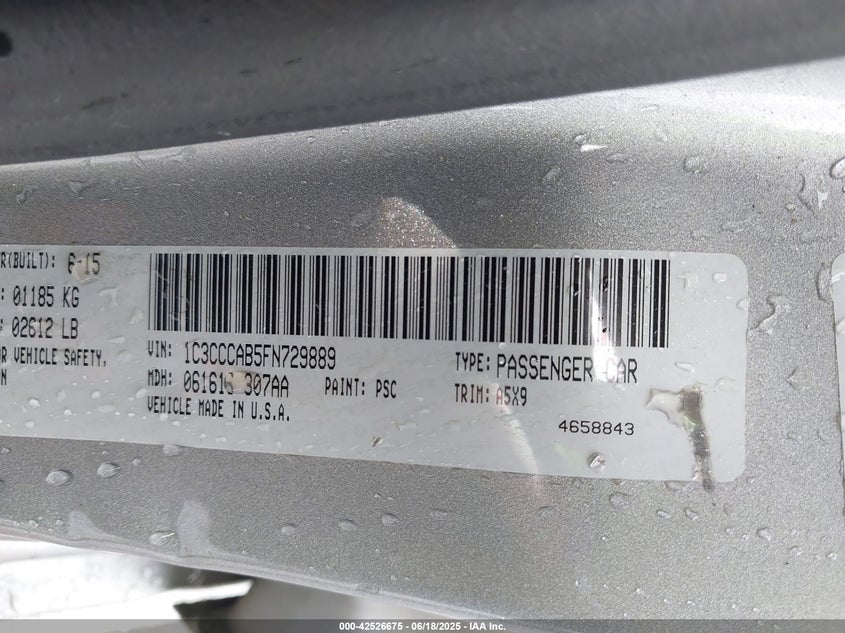 2015 CHRYSLER 200 LIMITED - 1C3CCCAB5FN729889