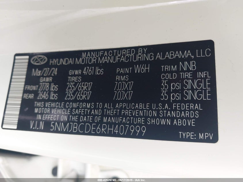 2024 HYUNDAI TUCSON SEL - 5NMJBCDE6RH407999