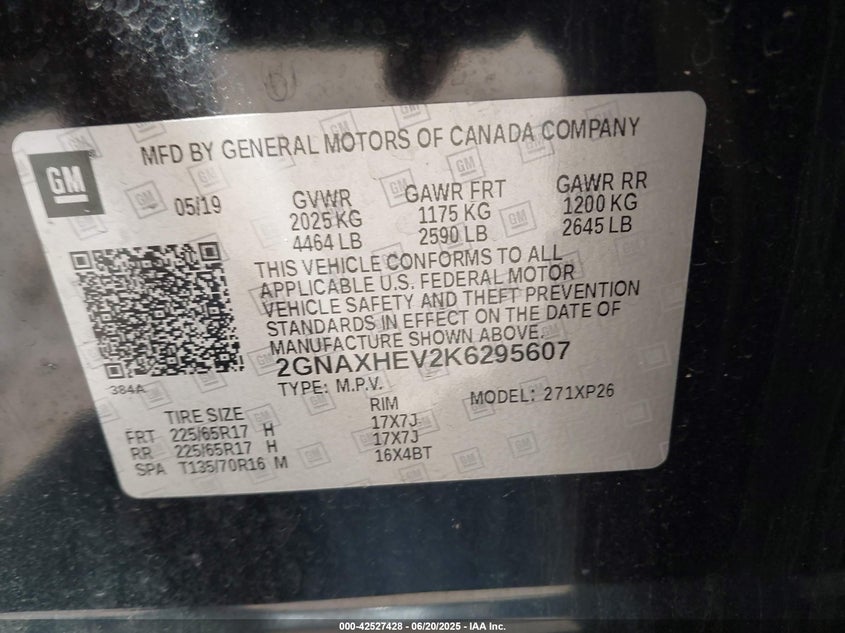 2019 CHEVROLET EQUINOX LS - 2GNAXHEV2K6295607