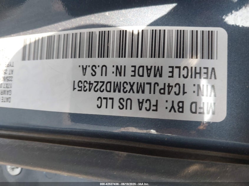 VIN 1C4PJLMX3MD224351 2021 JEEP CHEROKEE LATITUDE LUX FWD