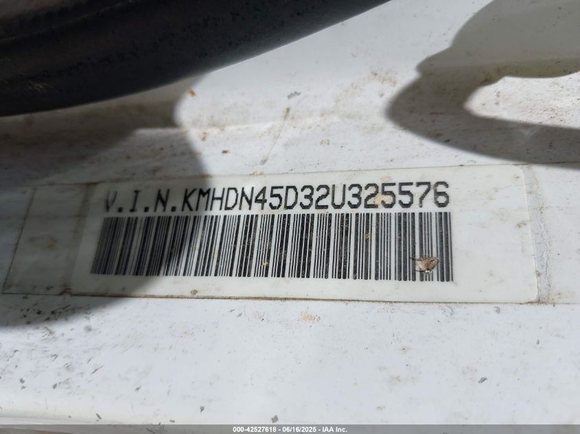 2002 Hyundai Elantra Gls VIN: KMHDN45D32U325576 Lot: 42527618