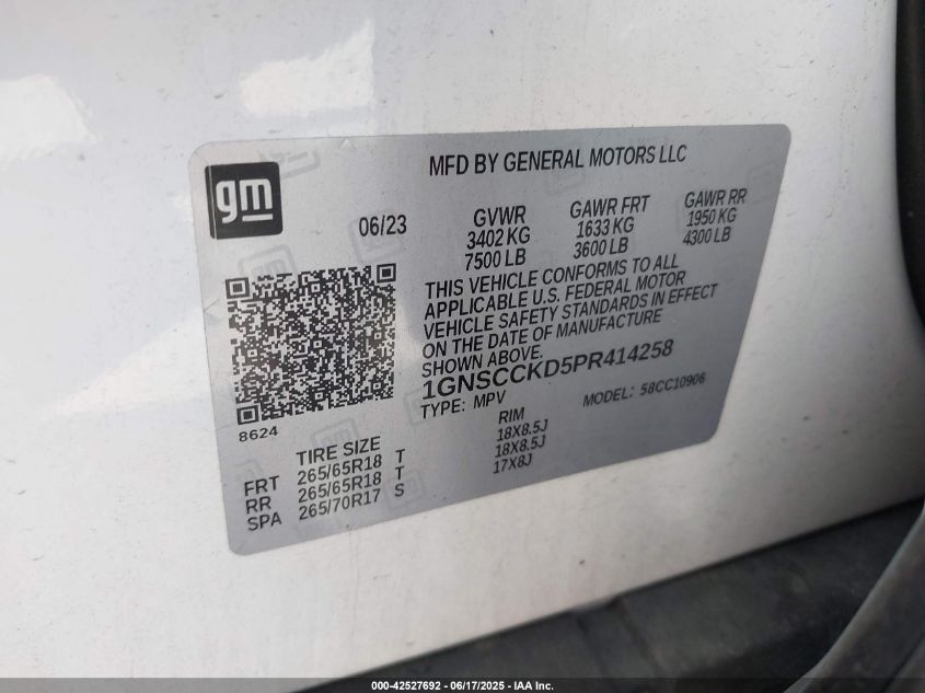 2023 Chevrolet Suburban - 1GNSCCKD5PR414258