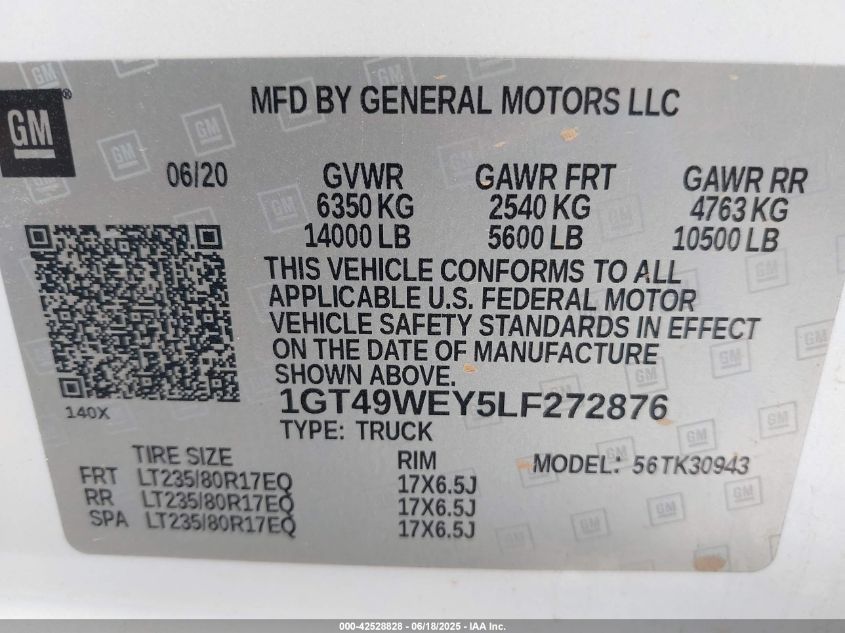 2020 GMC Sierra 3500 HD - 1GT49WEY5LF272876