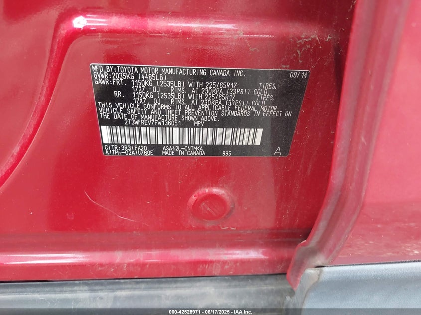 2015 TOYOTA RAV4 XLE - 2T3WFREV7FW136051