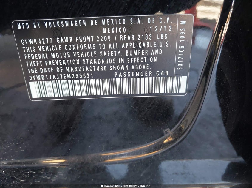 2014 VOLKSWAGEN JETTA 1.8T SE - 3VWD17AJ7EM399621