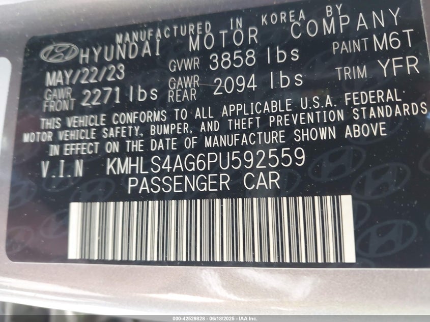 2023 HYUNDAI ELANTRA SEL - KMHLS4AG6PU592559