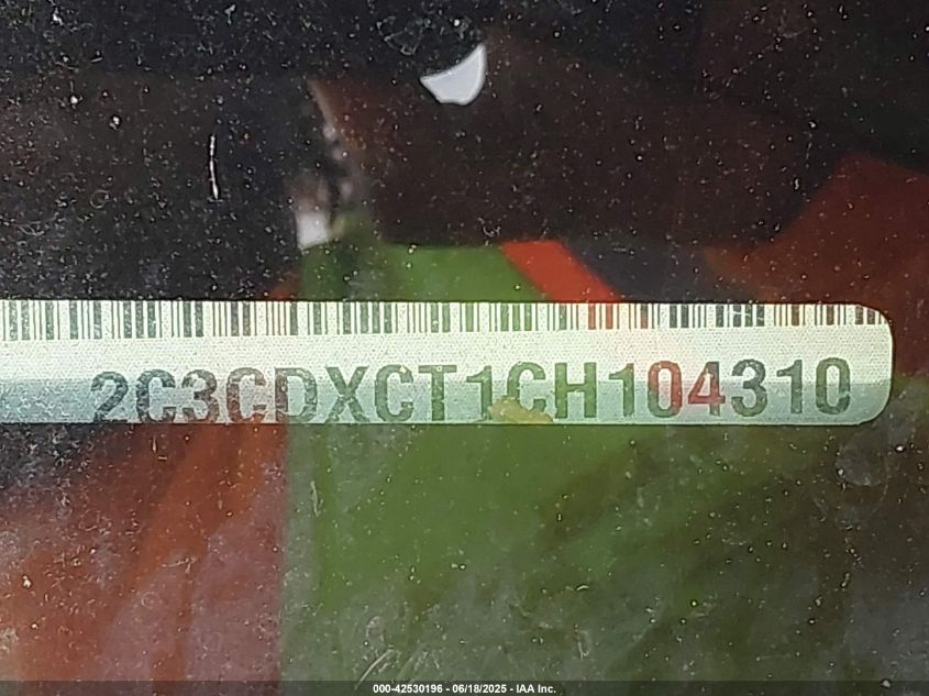 2012 Dodge Charger R/T VIN: 2C3CDXCT1CH104310 Lot: 42530196