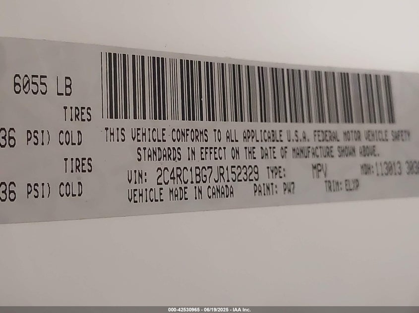 2018 CHRYSLER PACIFICA TOURING L - 2C4RC1BG7JR152329