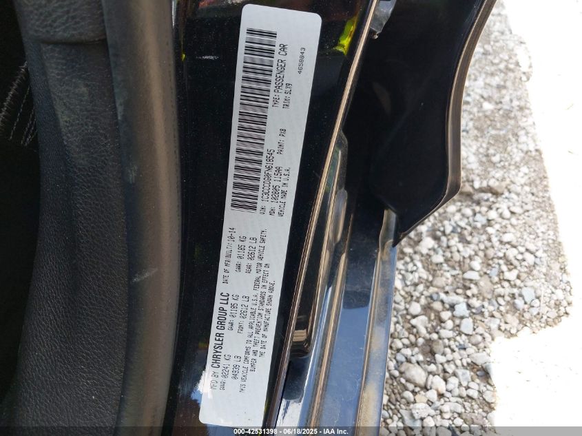 2015 Chrysler 200 S VIN: 1C3CCCDG0FN618545 Lot: 42531398