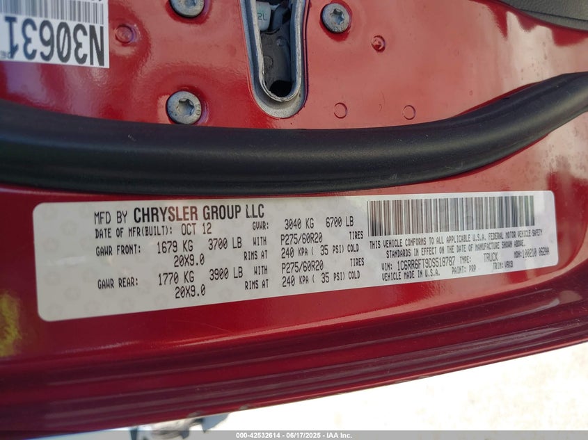 2013 RAM 1500 EXPRESS - 1C6RR6FT9DS518787