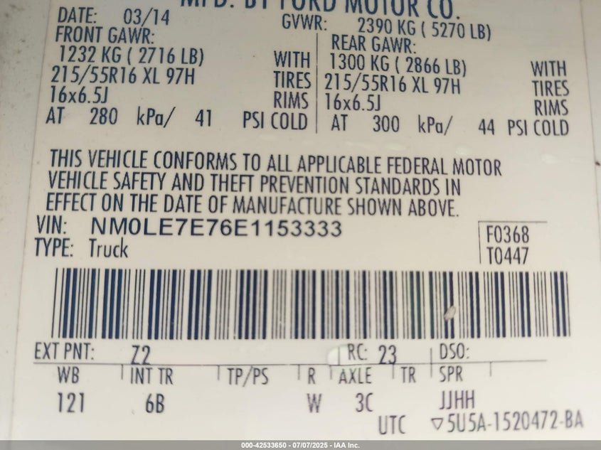 2014 FORD TRANSIT CONNECT XL - NM0LE7E76E1153333