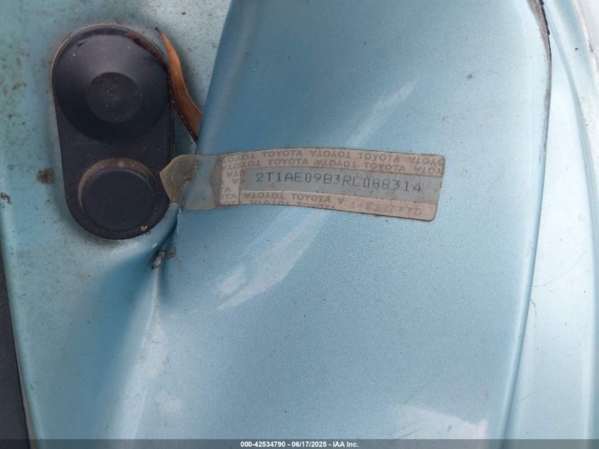 1994 Toyota Corolla Le/Dx VIN: 2T1AE09B3RC088314 Lot: 42534790
