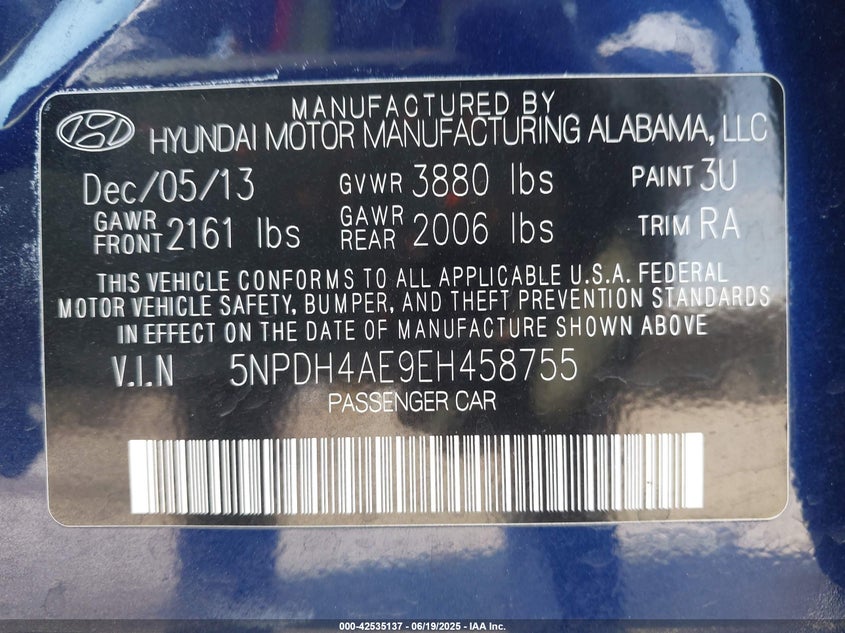 2014 HYUNDAI ELANTRA SE - 5NPDH4AE9EH458755