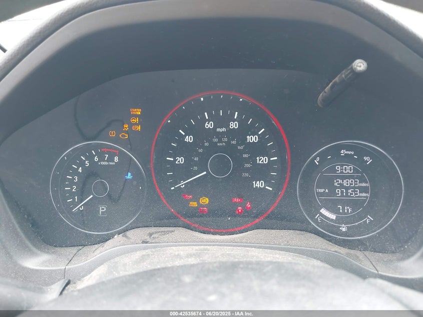 2016 HONDA HR-V VIN: 3CZRU6H54GM757001