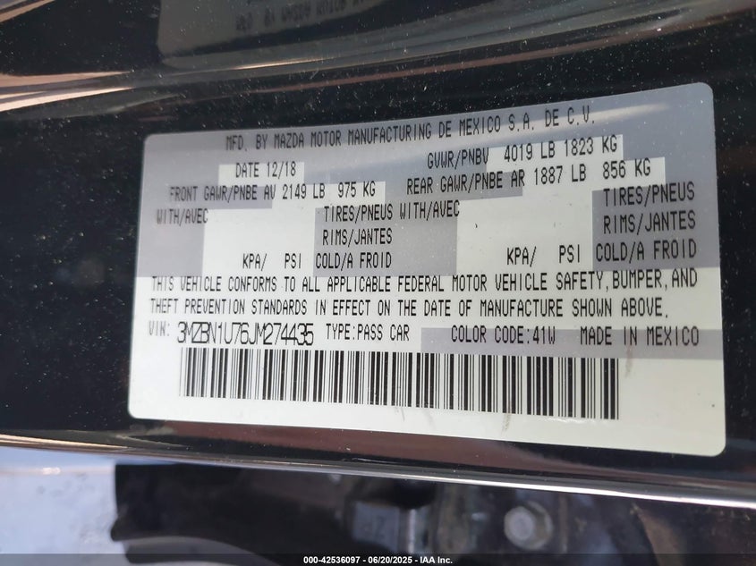 2018 MAZDA MAZDA3 SPORT - 3MZBN1U76JM274435