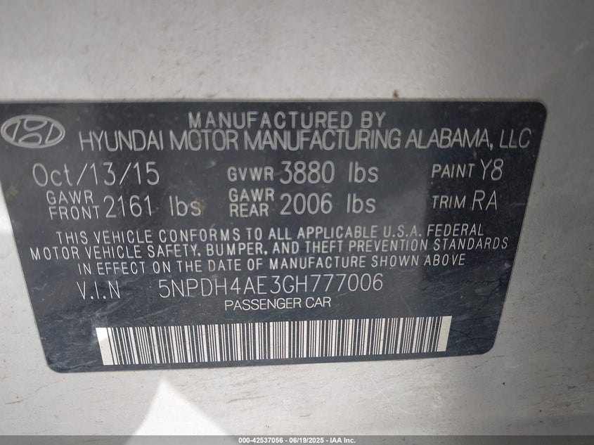 2016 HYUNDAI ELANTRA SE - 5NPDH4AE3GH777006