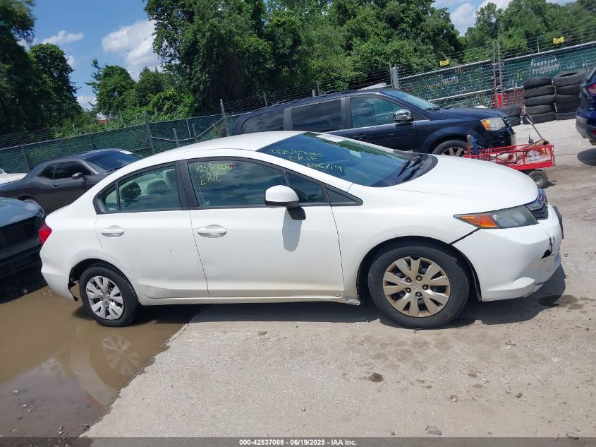 2012 Honda Civic Lx VIN: 2HGFB2F58CH587486 Lot: 42537086