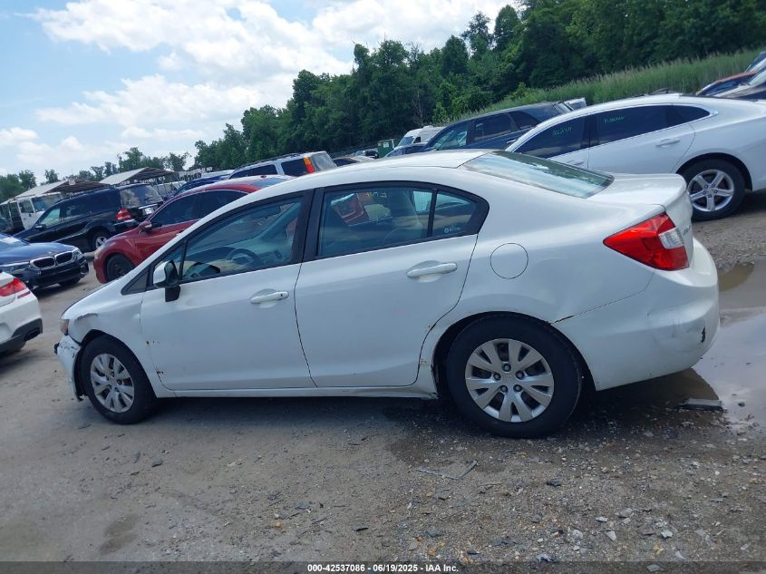 2012 Honda Civic Lx VIN: 2HGFB2F58CH587486 Lot: 42537086