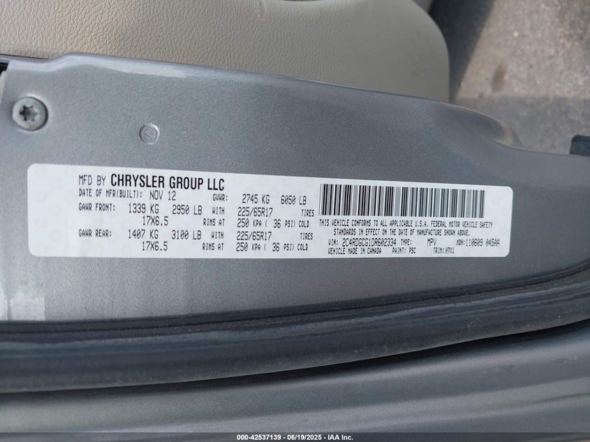 2013 DODGE GRAND CARAVAN SXT - 2C4RDGCG1DR602334